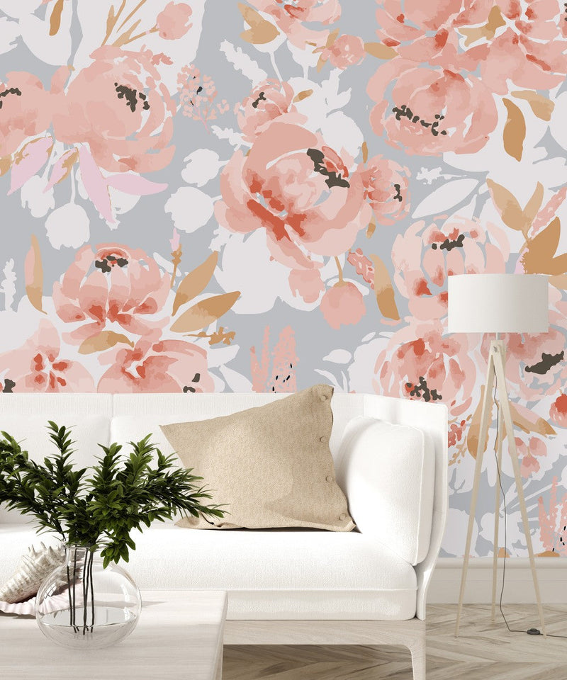 Contemporary Gentle Floral Wallpaper
