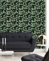 Black Wallpaper with Poplar Leaves