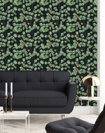 Black Wallpaper with Poplar Leaves