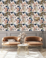 Leopard between Flowers Wallpaper
