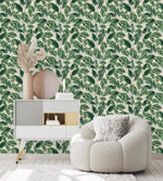 Modish Beige Wallpaper with Leaves Tasteful