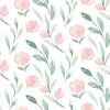 Contemporary Pink Flowers Wallpaper Chic
