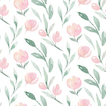 Contemporary Pink Flowers Wallpaper Chic