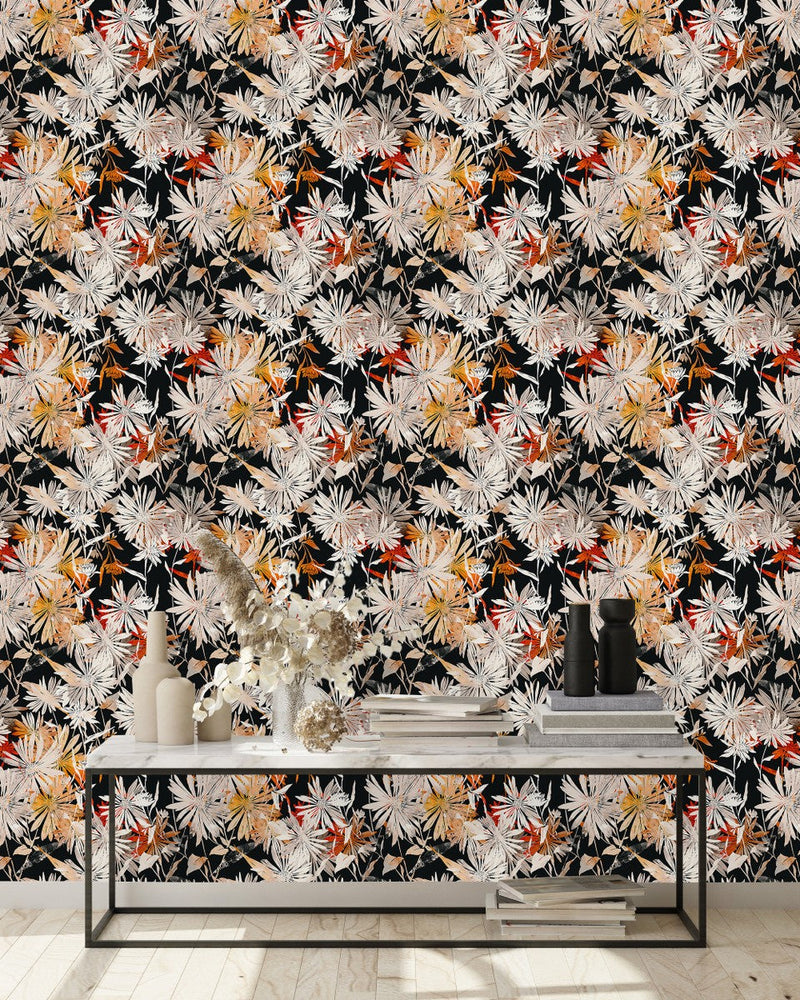 Contemporary Dark Floral Wallpaper Quality