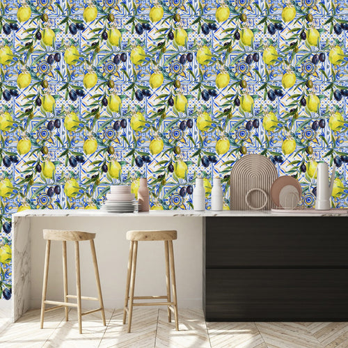 Lemons and Olives Wallpaper