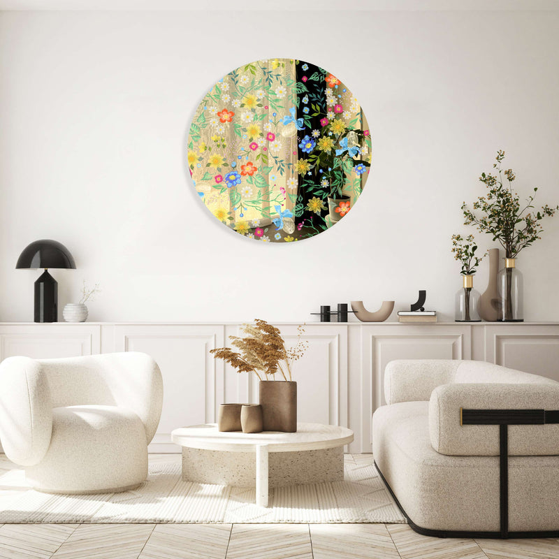 Summer Flowers Printed Mirror Acrylic Circles