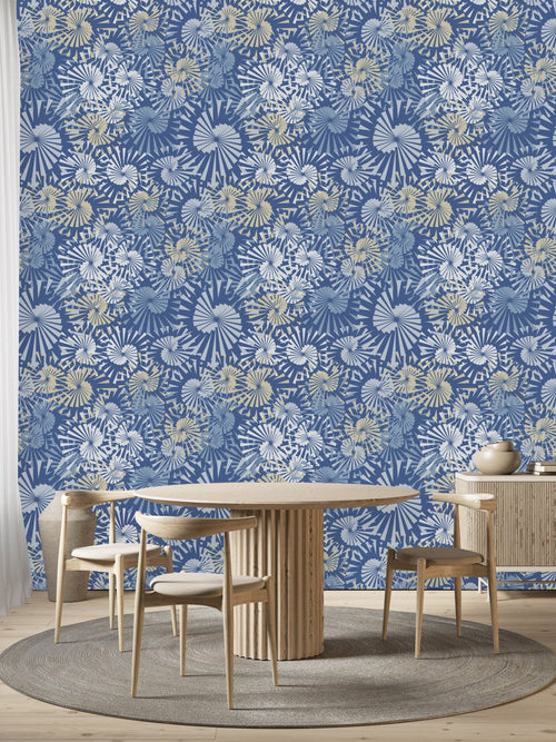 Blue Geometrical Pattern Wallpaper