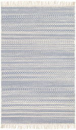 Sanctuary Blue/Cream Flatweave Wool Rug - Clearance