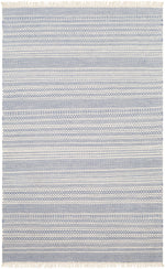 Sanctuary Blue/Cream Flatweave Wool Rug - Clearance
