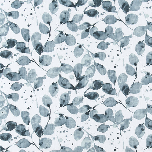 Rod Pocket Curtain Panels Pair in Grove Peacoat Blue Watercolor Leaf Floral
