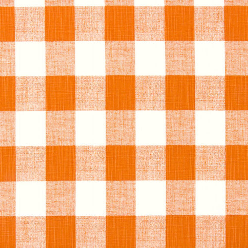 Rod Pocket Curtain Panels Pair in Anderson Monarch Orange Buffalo Check Plaid