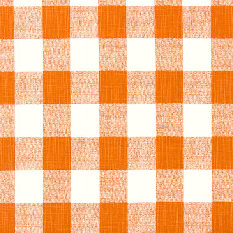 Round Tablecloth in Anderson Monarch Orange Buffalo Check Plaid