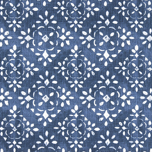 Bed Scarf in Avila Prussian Blue Farmhouse Floral Lattice