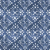 Rod Pocket Curtain Panels Pair in Avila Prussian Blue Farmhouse Floral Lattice