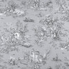 Tailored Bedskirt in Pastorale #80 Grey 0n White French Country Toile