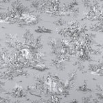 Round Tablecloth in Pastorale #80 Grey 0n White French Country Toile