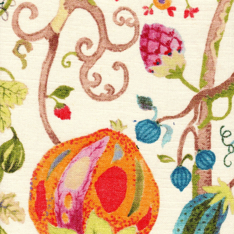 Shower Curtain in Tudor Summer Jacobean Floral, Tree of Life, Large Scale Multi-Color