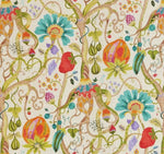 Shower Curtain in Tudor Summer Jacobean Floral, Tree of Life, Large Scale Multi-Color