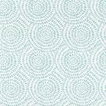 Gathered Bedskirt in Cecil Cancun Blue Watercolor Dot Circular Geometric