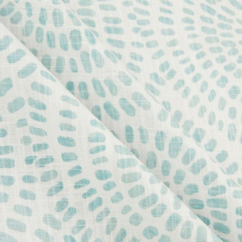 Shower Curtain in Cecil Cancun Blue Watercolor Dot Circular Geometric