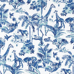 Shower Curtain in Meru Commodore Blue, Cancun Blue Safari Animal Toile