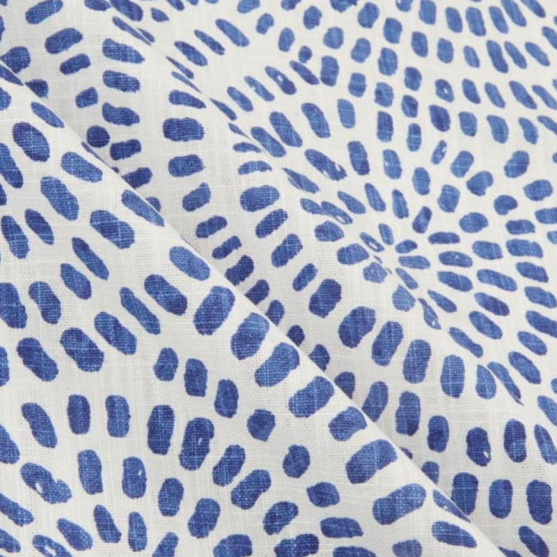 Bed Scarf in Cecil Commodore Blue Watercolor Dot Circular Geometric