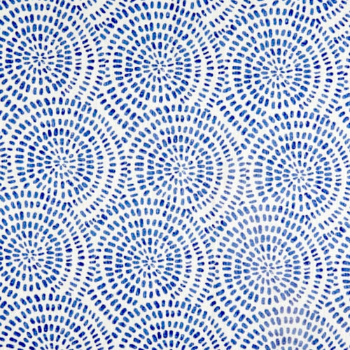 Rod Pocket Curtains in Cecil Commodore Blue Watercolor Dot Circular Geometric