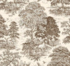 Tailored Bedskirt in Yellowstone Driftwood Brown Country Toile- Horses, Deer, Dogs- Large Scale