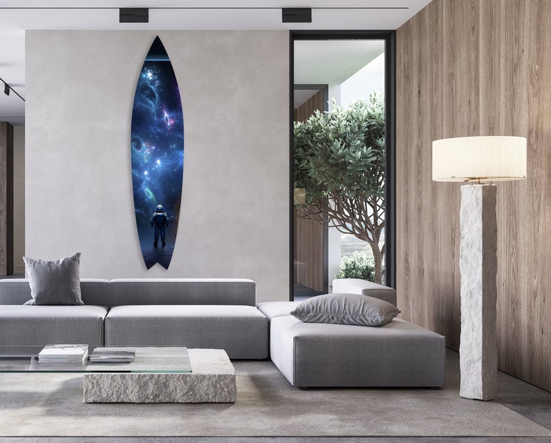 Space Printed Acrylic Surfboard Wall Art