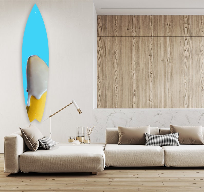 Banana Art Printed Acrylic Surfboard Wall Art