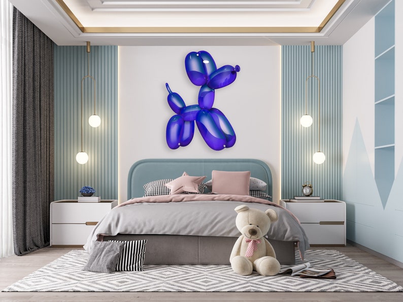 Printed Balloon Dog on Acrylic Modern Contemporary Art Wall Sculpture