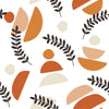Leaves and Beige Geometrical Shapes Wallpaper