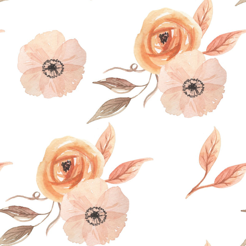 Pastel Flowers on Light Background Wallpaper