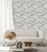 Birds on Grey Wallpaper