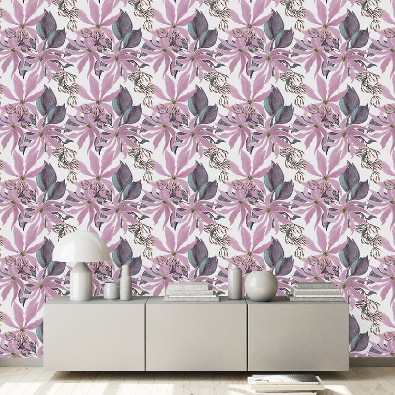 Stylish Exotic Flowers Wallpaper Smart