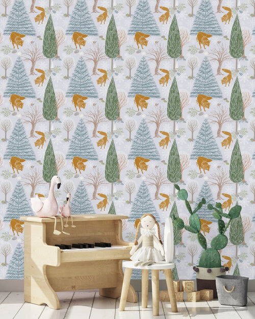 Voguish Winter Forest Wallpaper Fashionable