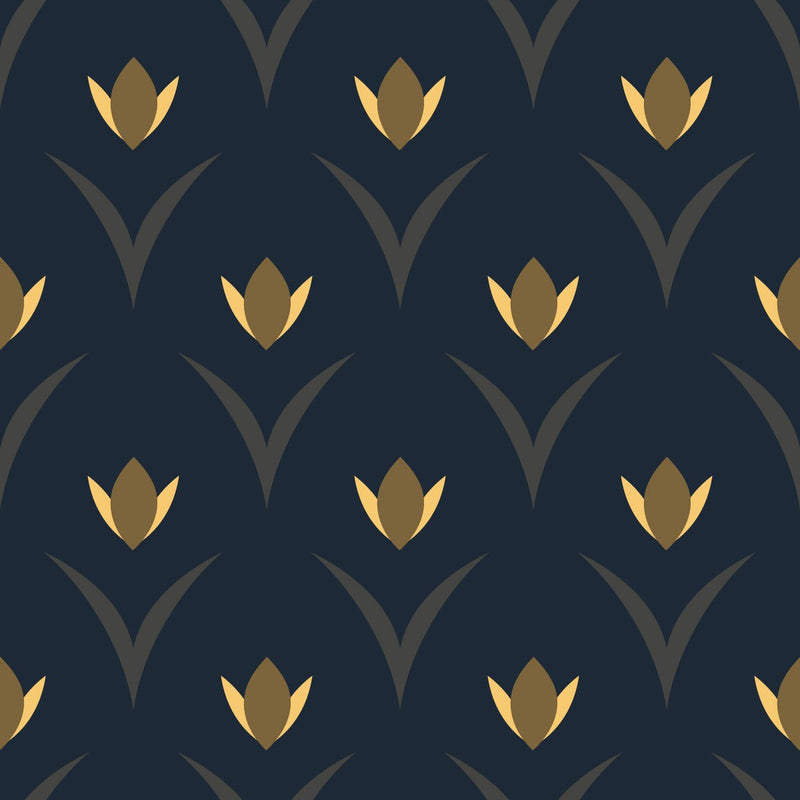 Dark Floral Pattern Wallpaper