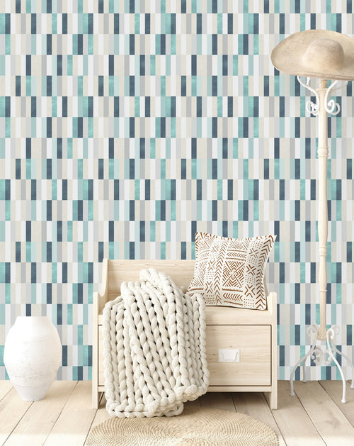 Blue Rectangles Wallpaper