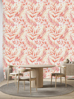 Voguish Red Leaves Wallpaper Tasteful