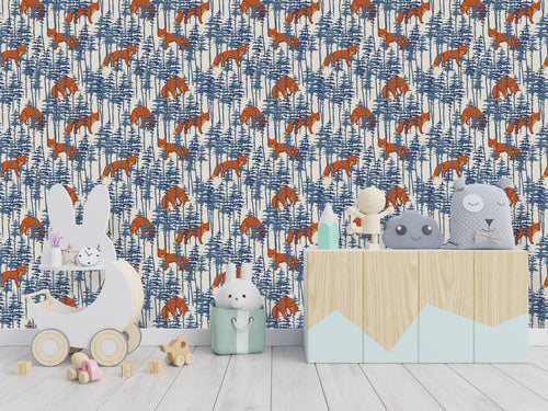 Orange Foxes Wallpaper