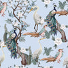 Contemporary Blue Peacocks Wallpaper Tasteful
