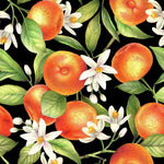 Dark Wallpaper with Flowers and Tangerines