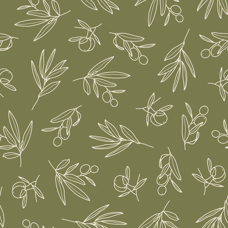 Voguish Olive Tree Pattern Wallpaper Fashionable