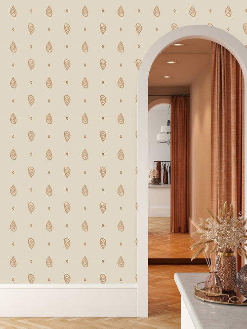 Beige Drop Pattern Wallpaper