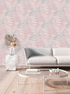 Hand Drawn Pink Leaves Wallpaper