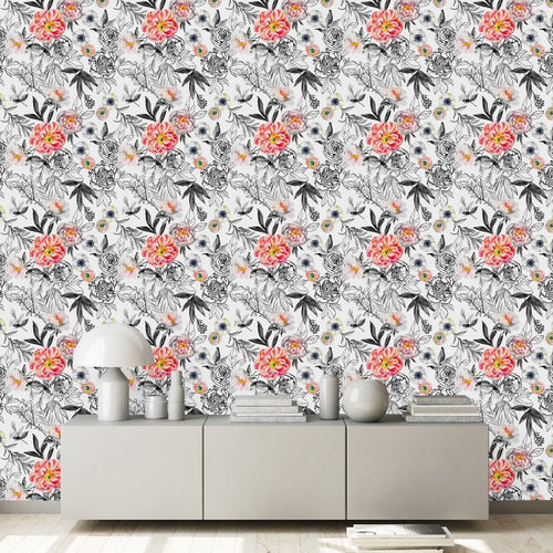 Water Colored Floral Wallpaper