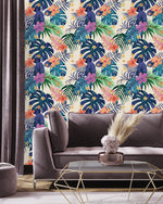 Colorful Tropical Leaves Wallpaper