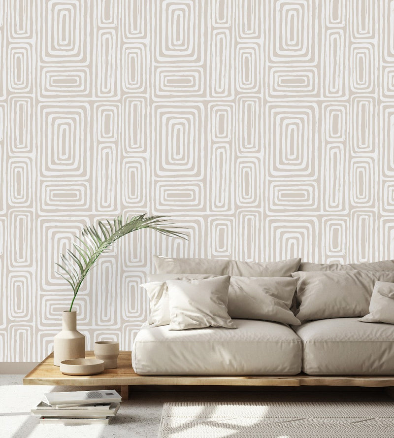 Fashionable Beige Pattern Wallpaper Smart Select