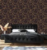 Black Wallpaper with Gold Pattern