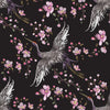 Cranes and Pink Flowers Wallpaper